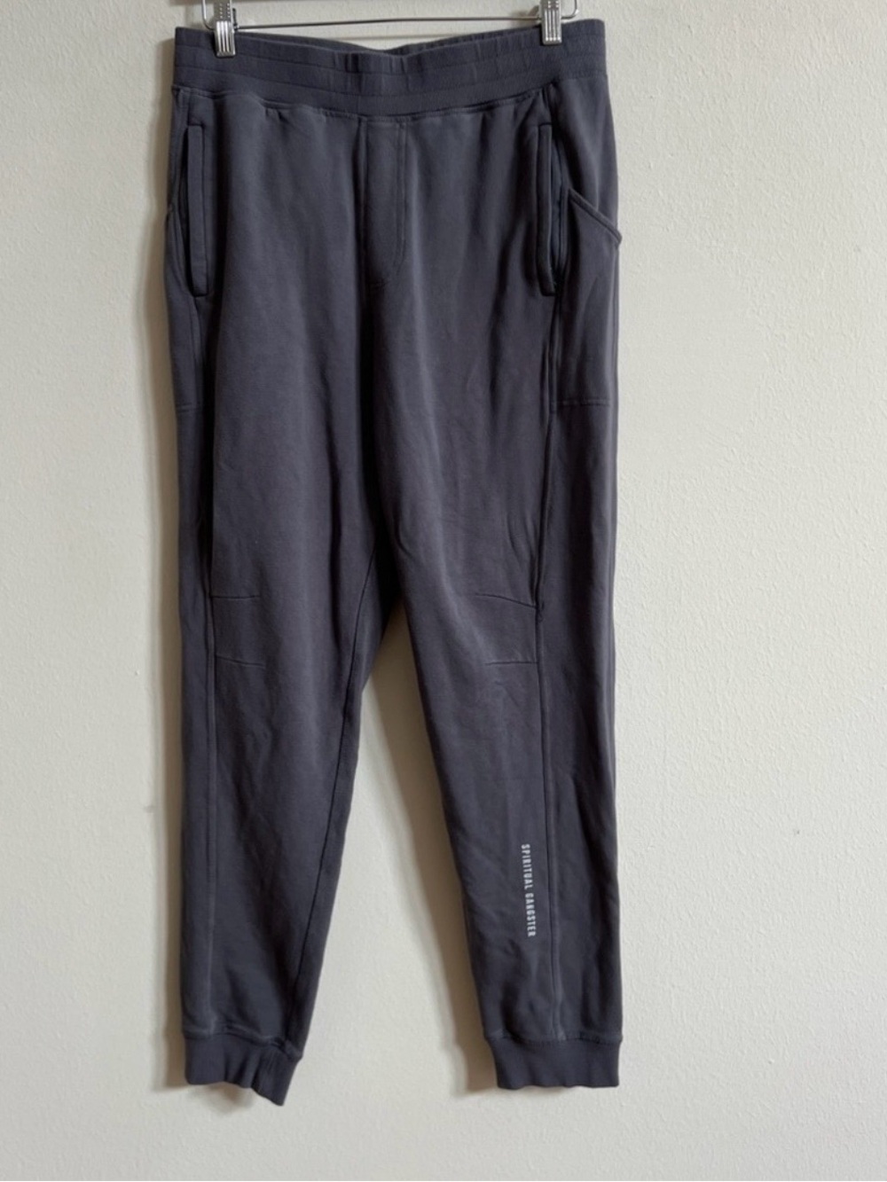 Spiritual Gangster || Women’s Grey Joggers (M) - Zippered Pockets